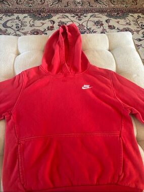 Nike Red Pullover Hoodie with White Swoosh